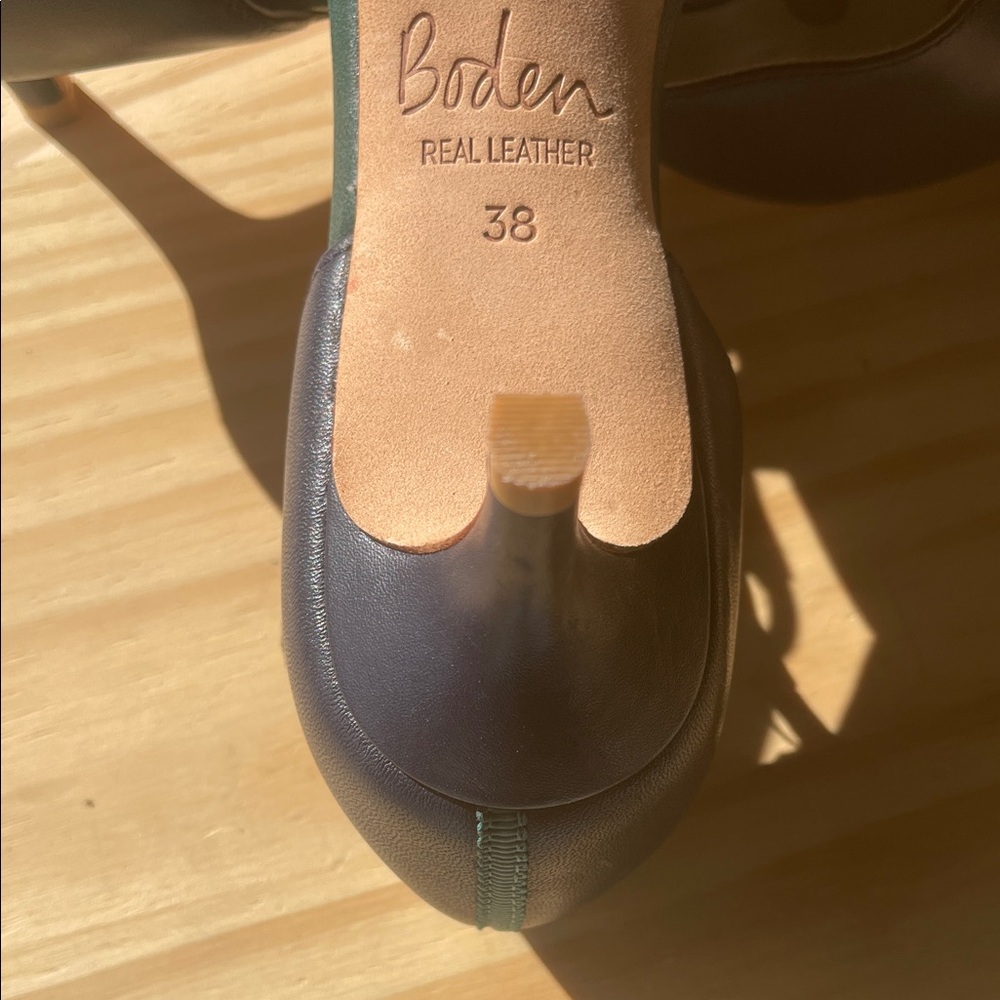 Boden Navy Pointed-Toe T-Strap Heels - Picture 13 of 14